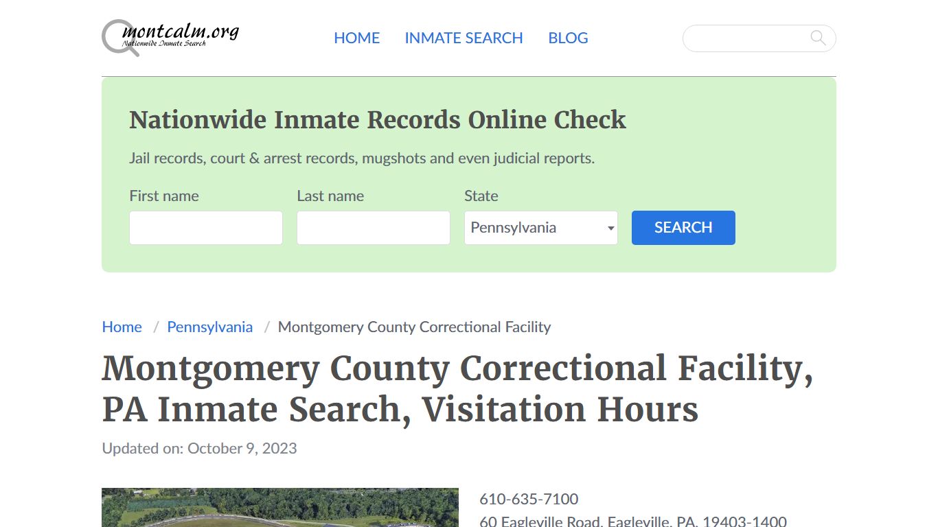 Montgomery County Correctional Facility , PA Inmate Search, Visitation ...
